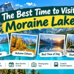 Best time to visit Moraine Lake with turquoise water and the Valley of the Ten Peaks in Banff National Park